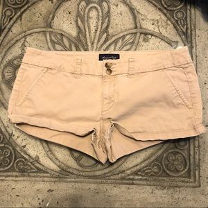 American Eagle Low Rise Stretch Chino Khaki Shorts 8